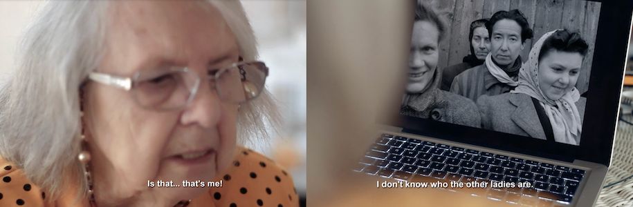 Filmstills: Elsie Ragusin erkennt sich im Archivfilm Vittnesbördet wieder aus Every face has a Name von Magnus Gertten © Auto Images