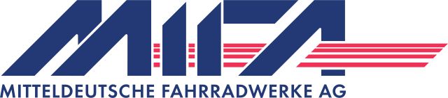 Historisches Logo der MIFA Mitteldeutsche Fahrradwerke, Quelle: Wikimedia Commons. Lizenz: Public Domain.