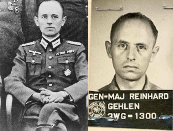 Abb. 1 – Vom Garanten zum Gefährder – das Beispiel Reinhard Gehlen. Links sieht man Gehlen als Wehrmachtsoffizier während des Vernichtungskrieges gegen den „jüdischen Bolschewismus“, rechts im Sommer 1945 nach dem „Automatical Arrest“ als Sicherheitsrisiko („security threat“).