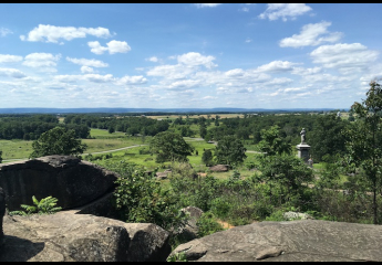 Aussicht vom Little Roundtop Hill, Gettysburg, Pennsylvania