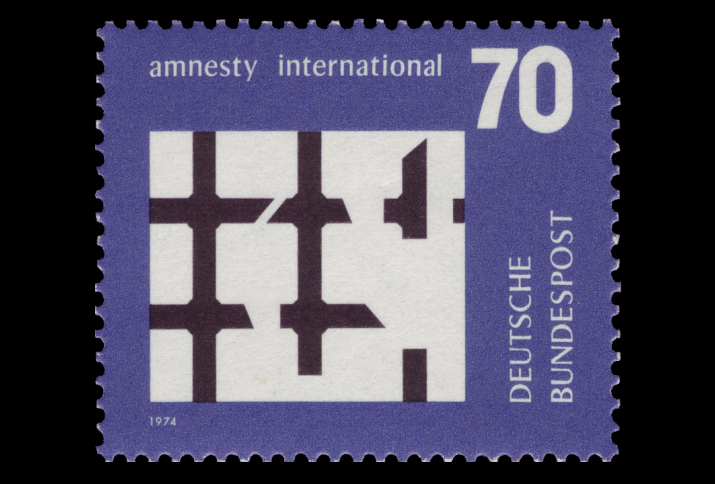 Briefmarke Deutsche Bundespost Amnesty International 1974 