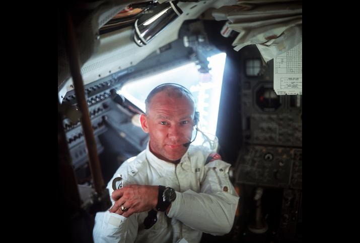 Edwin "Buzz" Aldrin during the lunar landing mission