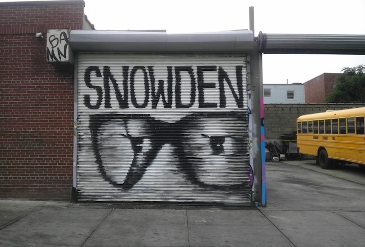 edward snowden wall mural