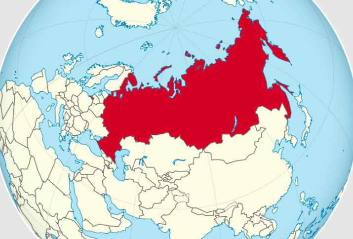 Russlandzentrierte Weltkarte