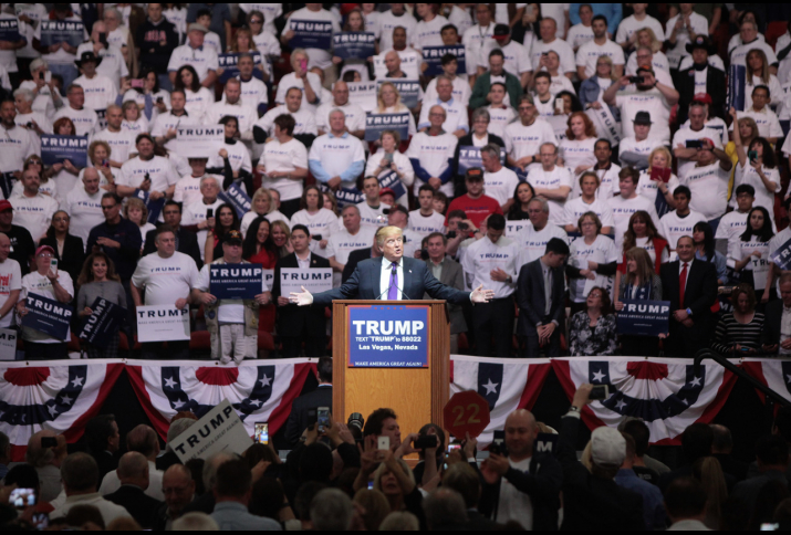 Trump bei einem Wahlkampfauftritt in Las Vegas, Februar 2016. 