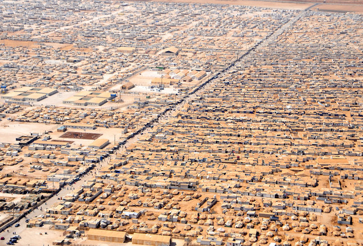 Luftaufnahme vom Za'atri Refugee Camp in Syrien