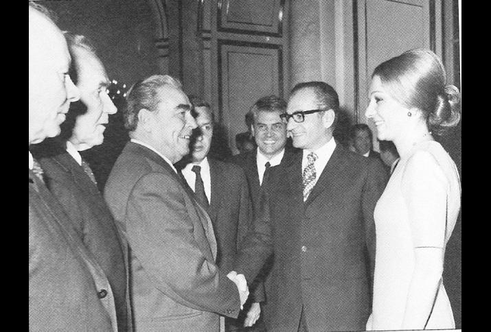 Shah Mohammad Reza Pahlavi, Farah Pahlavi, Leonid Brezhnev, Moscow 1970