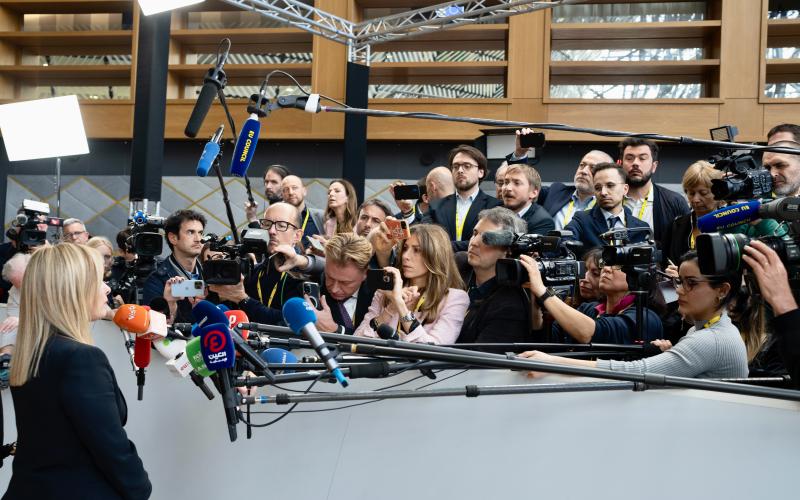 Giorgia Meloni at the European Council - March 2023. 