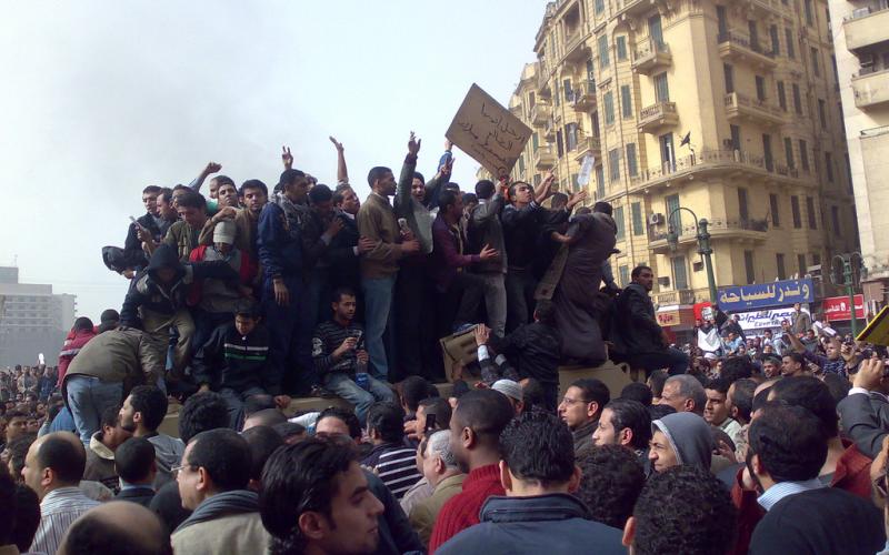 Demonstrators on Army Truck in Tahrir Square, Cairo