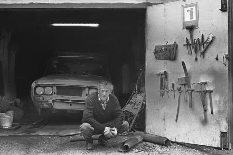 Garage auf Kamtschatka, Herbst 1991, Foto: © Anselm Graubner