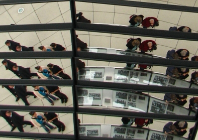 Reflexionen in der Kuppel des Reichstagsgebäudes