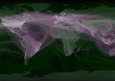 World travel and communications recorded on Twitter