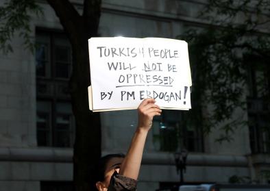 Turkish people in Chicago protesting Turkish government and police brutality in Turkey, June 15th 2013. 