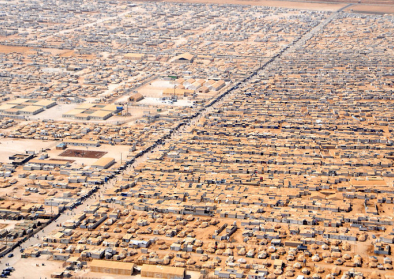 Luftaufnahme vom Za'atri Refugee Camp in Syrien
