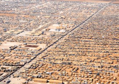 Luftaufnahme vom Za'atri Refugee Camp in Syrien Luftaufnahme vom Za'atri Refugee Camp in Syrien