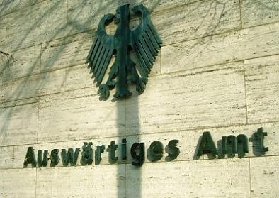 Das Portal des Auswärtigen Amts am Werderschen Markt in Berlin, Kurstraße