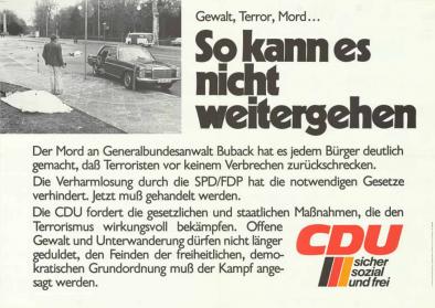 Politisches Plakat der CDU Politisches Plakat der CDU