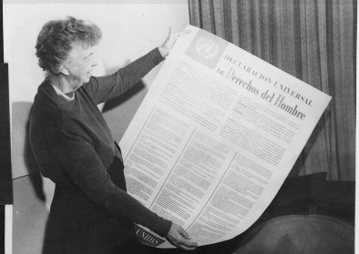 Eleanor Roosevelt and United Nations Universal Declaration of Human Rights in Spanish text Eleanor Roosevelt and United Nations Universal Declaration of Human Rights in Spanish text