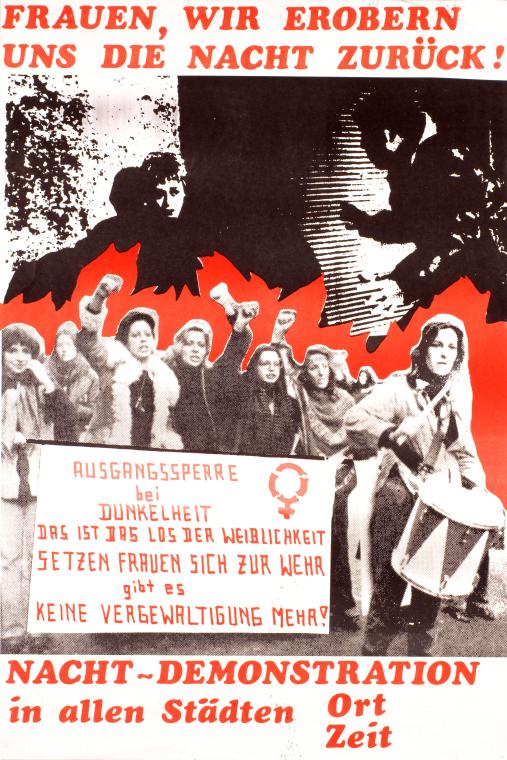 Plakat, Frauen, wir erobern uns die Nacht zurück!, ohne Jahr