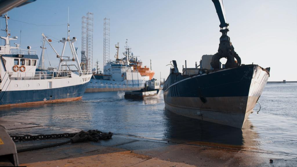 Der Kutter "Blauwal" wird in Dänemark verschrottet.