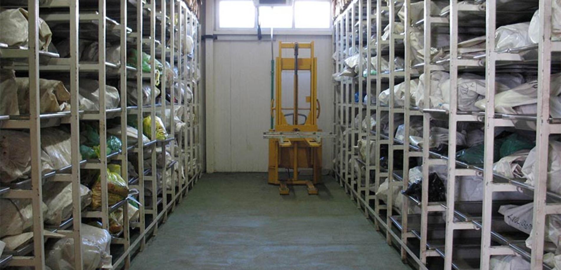 <p lang="de" style="margin: 0in; font-family: Calibri; font-size: 11.0pt;">ICMP's Podrinje Identification Project (PIP) was formed to deal with the identification primarily of victims of 1995 Srebrenica massacre. PIP includes a facility for storing, processing, and handling exhumed remains. Much of the remains are only fragments or commingled body fragments since they were recovered from secondary mass graves. The photo depicts one section of the refrigerated mortuary, Jasmin A., 2007, Wikimedia Commons, Pu