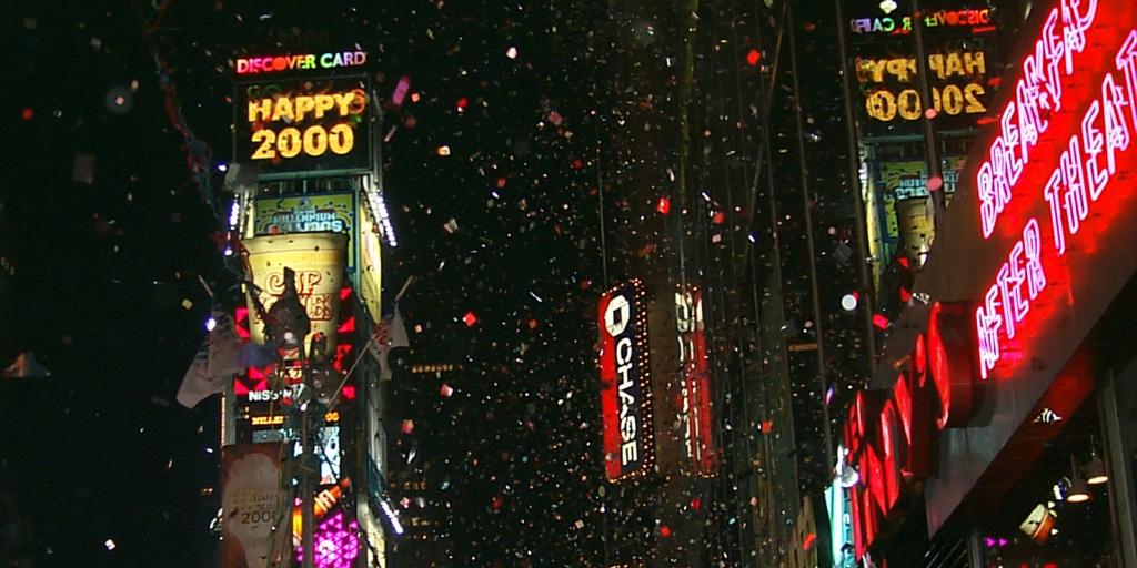 Times Square in New York an Silvester 1999