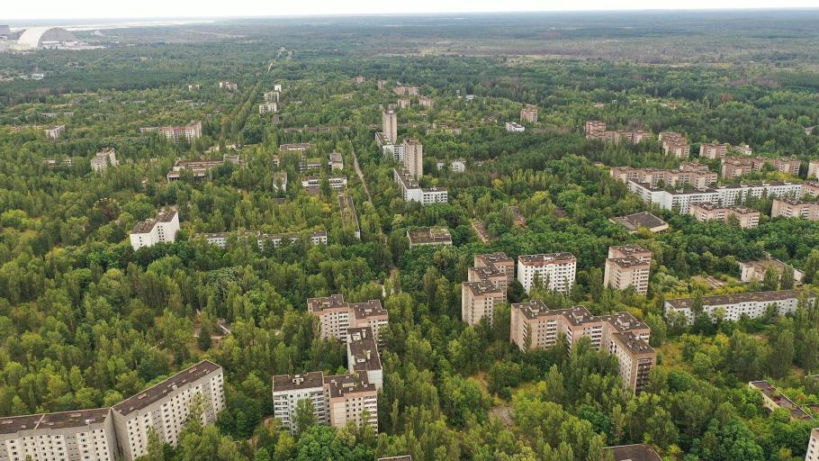 Blick auf Pripyat, knapp 40 Jahre nach der Katastrophe