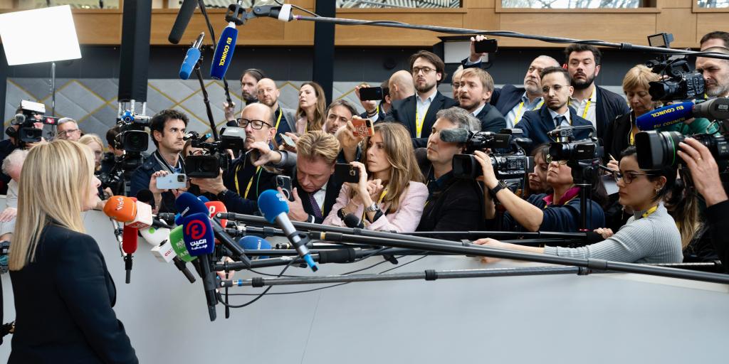 Giorgia Meloni at the European Council - March 2023. 