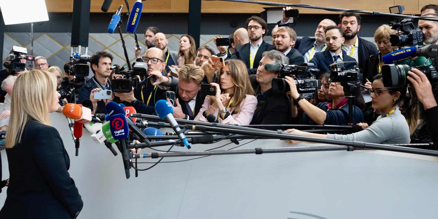 Giorgia Meloni at the European Council - March 2023. 