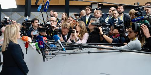 Giorgia Meloni at the European Council - March 2023. 