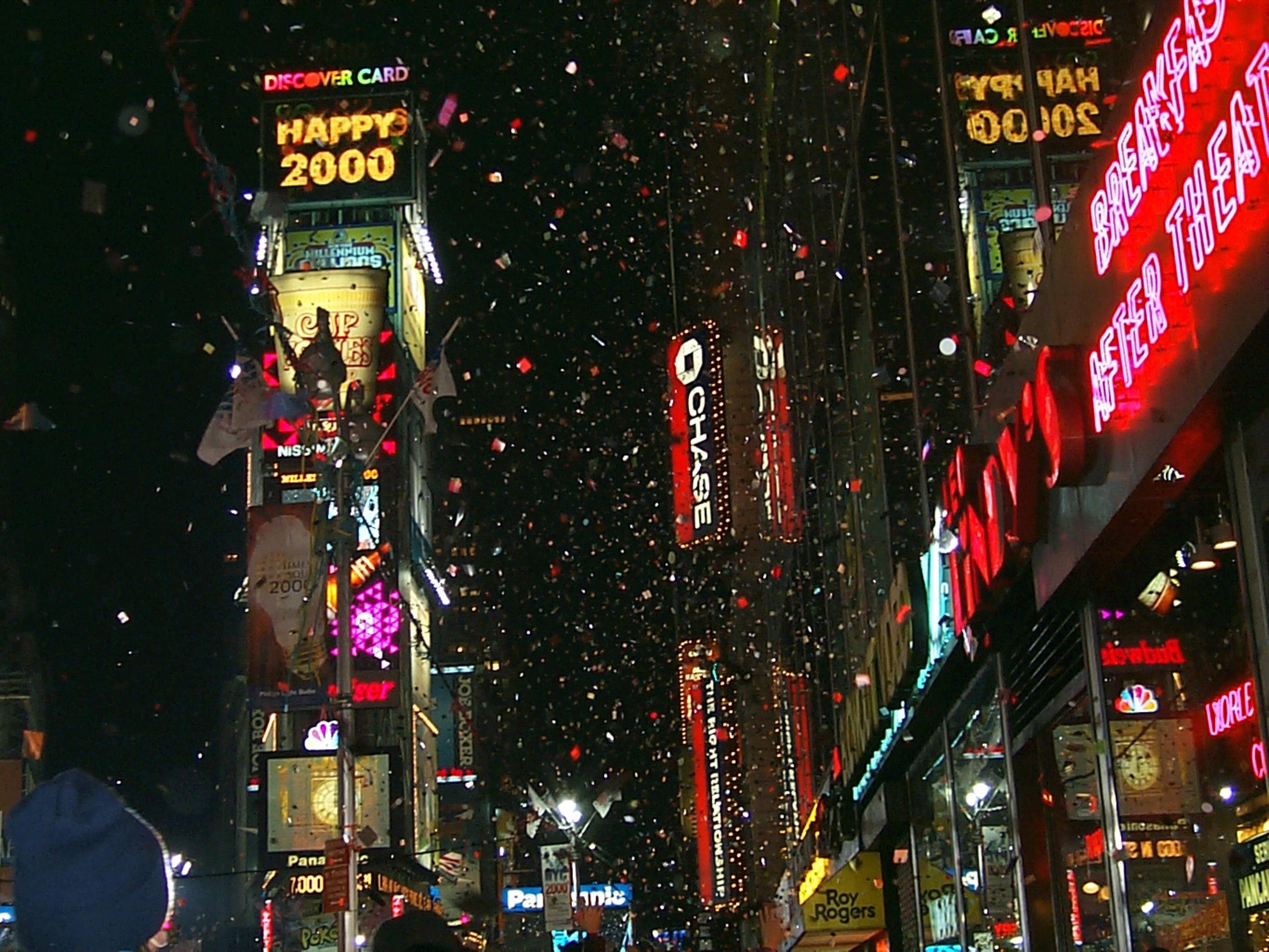 Times Square in New York an Silvester 1999