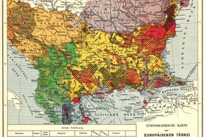  Ethnological Map of European Turkey and her Dependencies at the Time of the Beginning of the War of 1877, by Karl Sax, I. and R. Austro-Hungarian Consul at Adrianople. Published by the Imperial and Royal Geographical Society, Vienna 1878.
