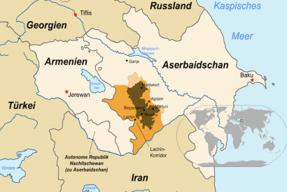 Karte des Konfliktes um Nagorny-Karabach