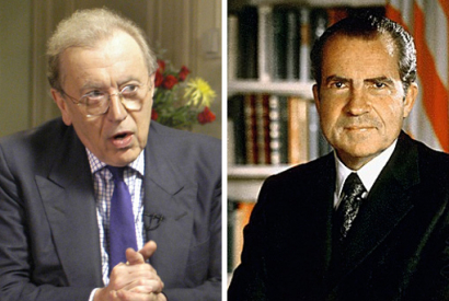 Sir David Paradine Frost –British broadcaster– & Richard Nixon –President of United States of America (1969-1974)