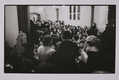Erstes öffentliches Treffen der Lila Offensive am 23.11.1989 in der Gethsemanekirche in Berlin