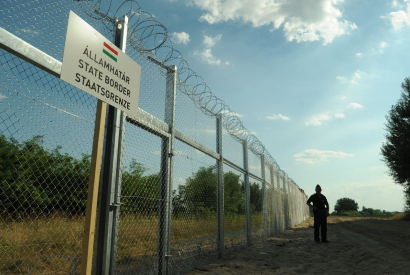 Der Grenzzaun zwischen Ungarn und Serbien, 21. Juli 2015