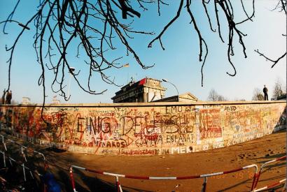 Panoramafoto der Berliner Mauer 1989