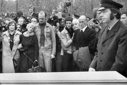 Beerdigung von Ensslin, Baader und Raspe in Stuttgart 1977