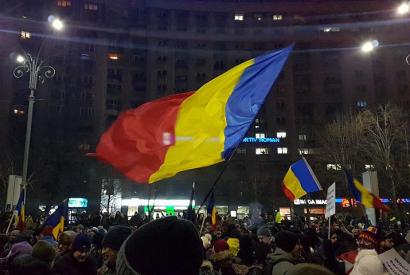 Protestkundgebung vor dem Regierungsgebäude in Bukarest